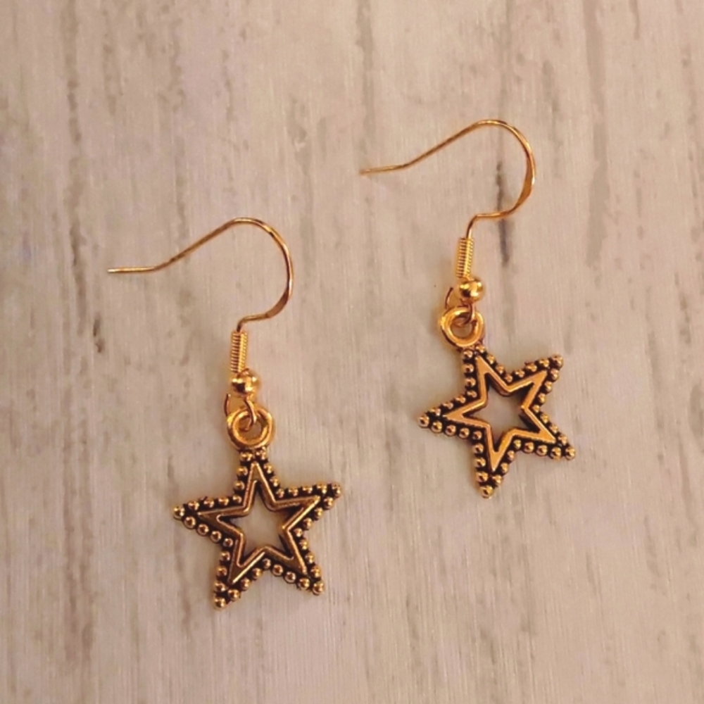 925 Sterling HOT SELLER Star  925 Sterling Hook Gold
